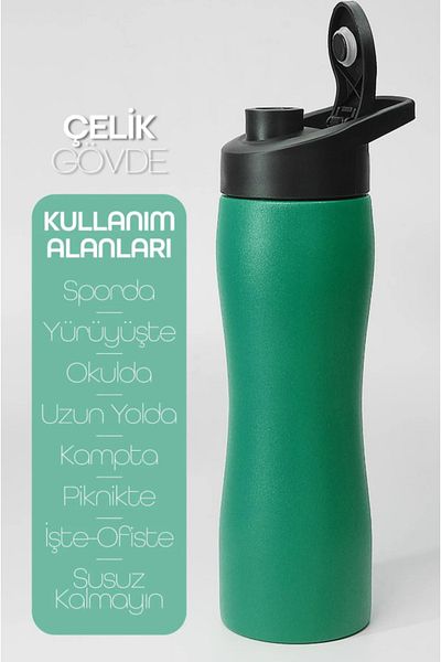 BK Commerce Stainless Steel Flask - 304 Steel Sports Flask Water Bottle Bpa Free 750 ml - Green Color