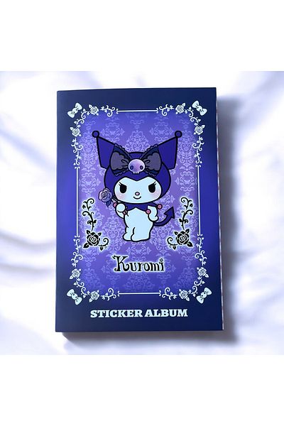 BAK GEL AL Album de autocolante gotic de lux Kuromi → Caiet de autocolante Kuromi - Stil gotic și motive de trandafiri