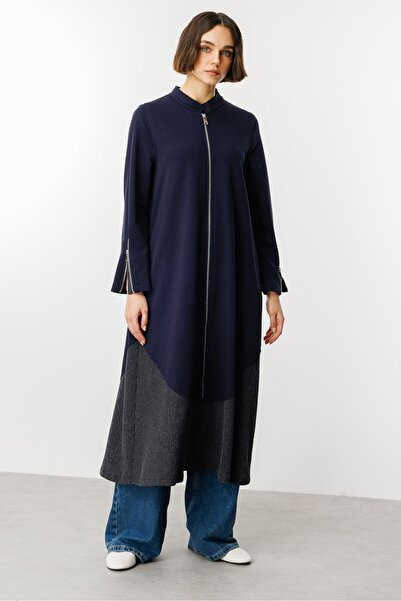 Micca Free Garni Detay Fermuar Garnili Pamuk Karışımlı Örme Kap Ferace-Laci