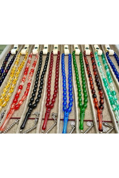 Anemore Collection 10 PIECES OF POWDERED AMBER PRAYER BEADS, EACH INDIVIDUALLY PACKAGED IN A CARDBOARD GIFT BOX.