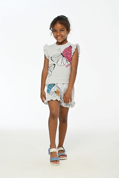LupiaKids Girl's 2-Piece Set - Comfy Gray Summer Deal Length T-Shirt & Shorts