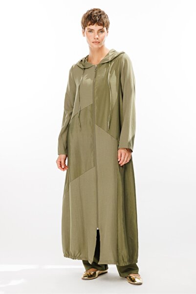 Micca PERCHE İnce İpekçe Dokulu Hafif  Kap Ferace-Haki