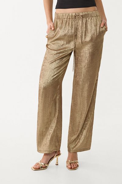 Stradivarius Metallic Drawstring Trousers Limited Edition