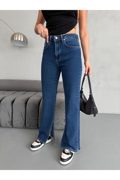 Zeo Basic شق مفصل أنبوب الأكمام الأزرق الداكن ليكرا جان