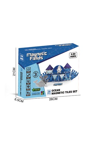 Magnetic Fields Ocean Magnetic Tiles Set-28 Pcs