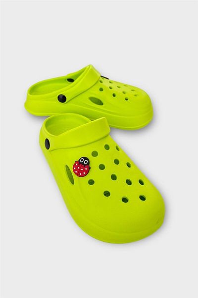 Liger Women's Comfort Ladybug Buckle Medical Nurse Sabo Slippers Green