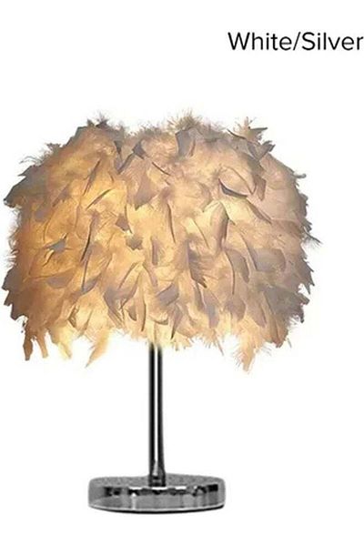 COOYA Portable Decorative Table Lamp White/Silver 18x25cm