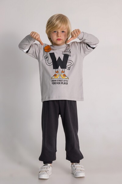 Elabutik M 4025 Чоловічий спортивний костюм 4-8 років