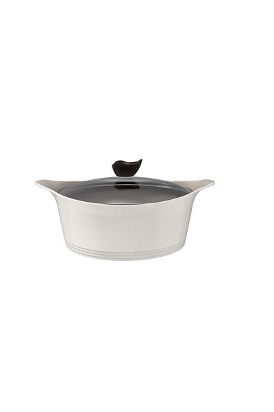 NEOFLAM Eni ceramic pot with glass lid, capacity 18 cm, / 1.87 LT.  beige