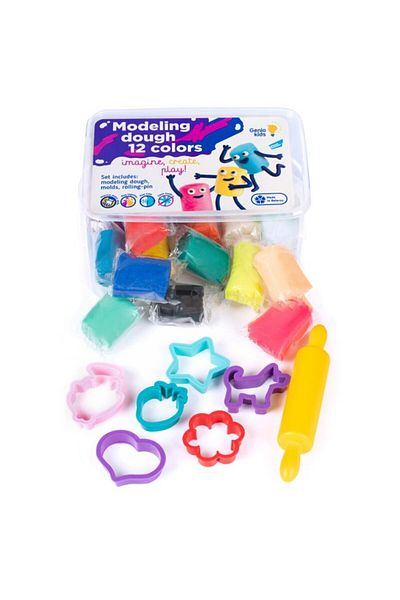 Fancy Genio Kids plasticine set 12 colours and 7 accessories, 650 gr