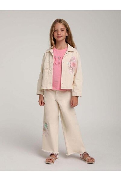 Zekids Τζιν παντελόνι από λάκρα με κέντημα λουλουδιών για κορίτσια