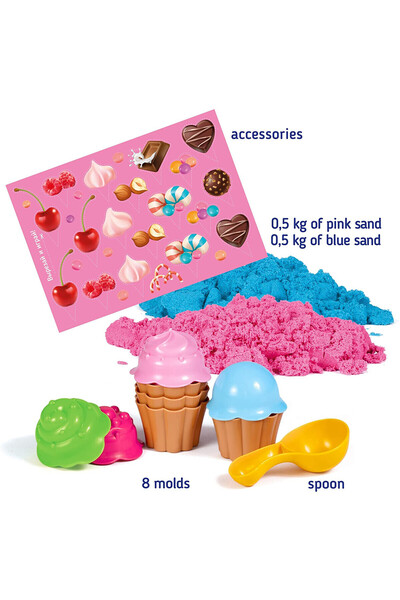 Fancy Genio Kids kinetic sand set 1kg with modelling shapes