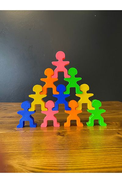 3Cup Design Educational Children's Toy-Figure Guys-Montessori Toy-Balance Game-Family Game