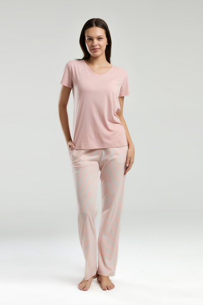 Pierre Cardin Yeni Sezon Kısa Kollu Kadın Pijama Takımı Powder