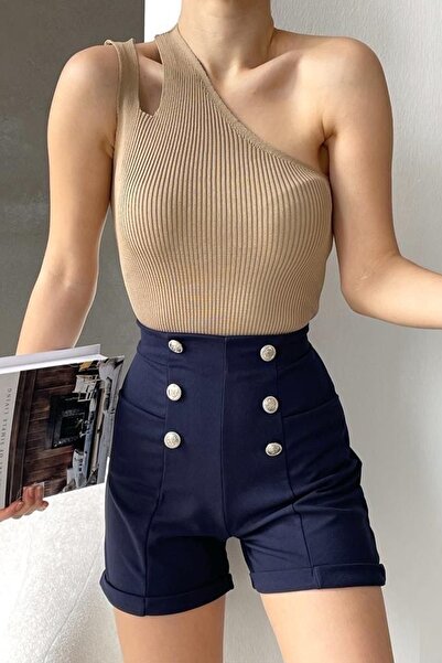 bayansepeti Візон трикотажна тканина, блуза з одним плечовим ремінцем 0307