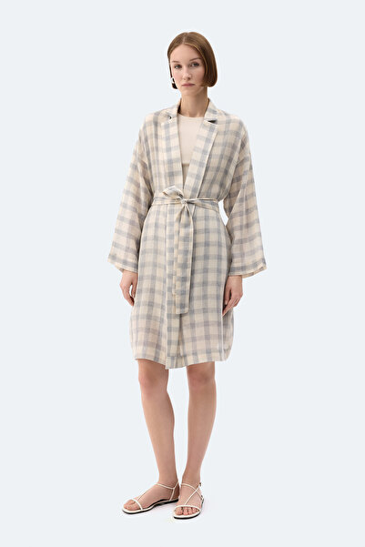 İKİKIZ Gray Plaid Kimono