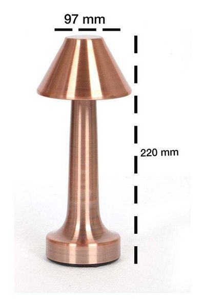 COOYA Portable LED Table Lamp, 3 Levels Brightness Metal Table Lamp, Ideal Bedside Lamp (Rose Gold)