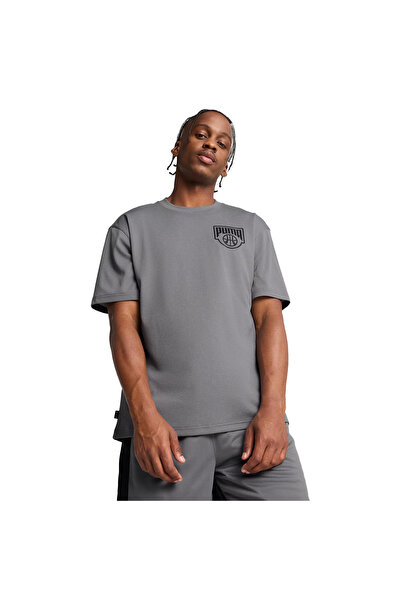 Puma Posterize Erkek Gri Basketbol T-Shirt 63049902