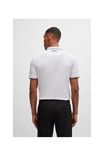 BOSS Tricou cu gât polo cu nasturi din bumbac, cu croiala normală, tricou cu gât polo pentru bărbați 50469102   100