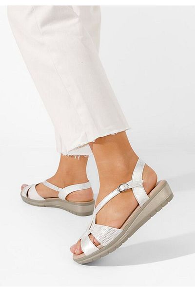 B T Shoes Sandale cu talpa groasa Persia argintii