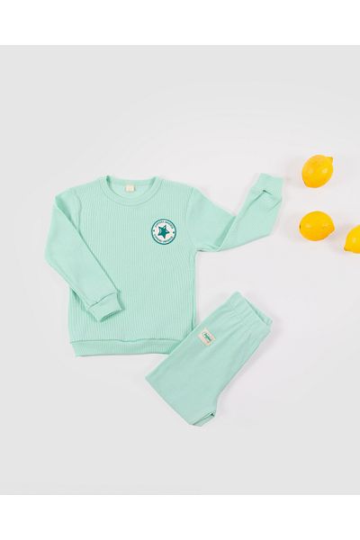 Zuppers Unisex Children's Cotton Ribbed Bottom Top Set - Mint