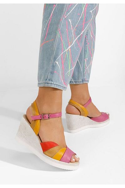 B T Shoes Sandale cu platforma piele Irvina V3 multicolore