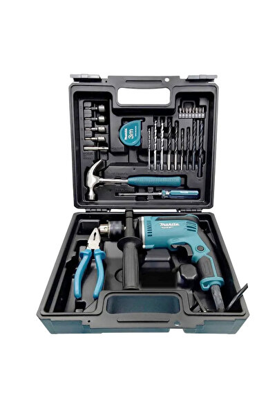 Makita ماكينة حفر مطرقة M8103KX2B مقاس 13 مم، 430 واط، للخشب والخرسانة والفول...