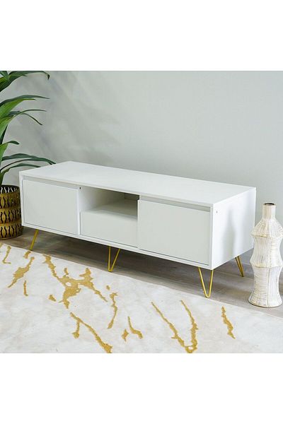 Danube Home Vesta TV Unit Up to 50 Inches - White L120xW40xH45cm