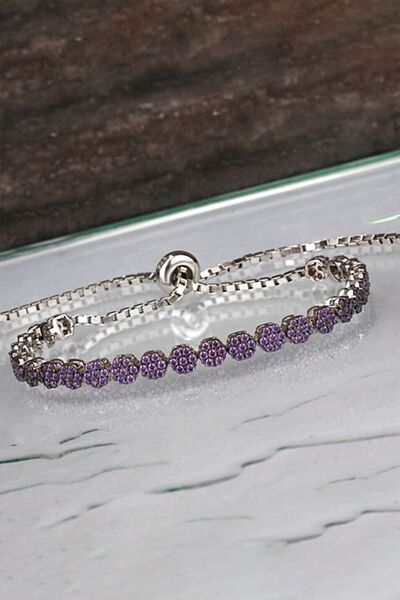 Else Silver Mor Taşlı Gümüş Asansörlü Bileklik