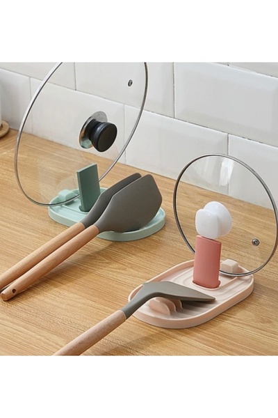 btm home Asılabilir Katlanabilir Tencere Kapağı Tutucu Kapak Rafı Kaşıklık