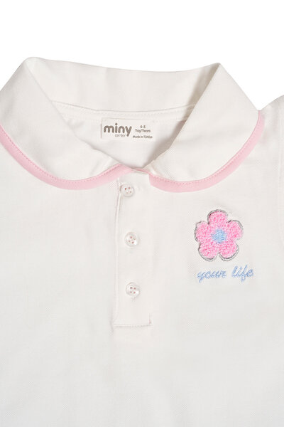Miny Center Girl's Polo Collar Ruffle Sleeve Scottish 2-Piece Set