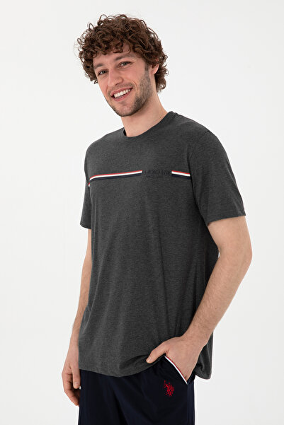 U.S. Polo Assn. Erkek Bisiklet Yaka Antrasit Melanj Pijama Takımı 50309174-VR081