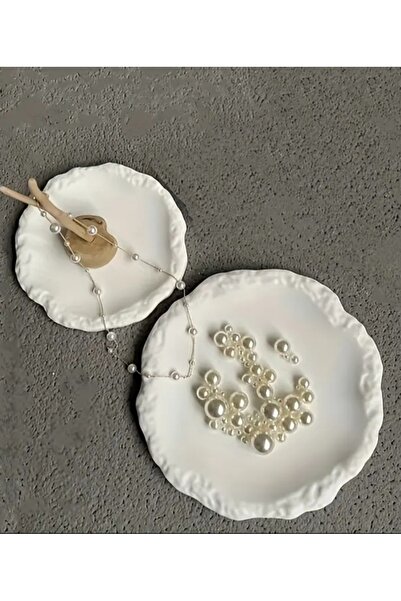 Minima Art Studio Dekoratif Kaya Taş Kenar Desenli Takı Organizer Takı Ürün Ç...