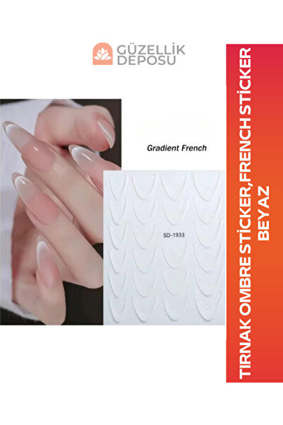 Güzellik Deposu Protez Tırnak Ombre Sticker, French Sticker Nail Art Sticker ...