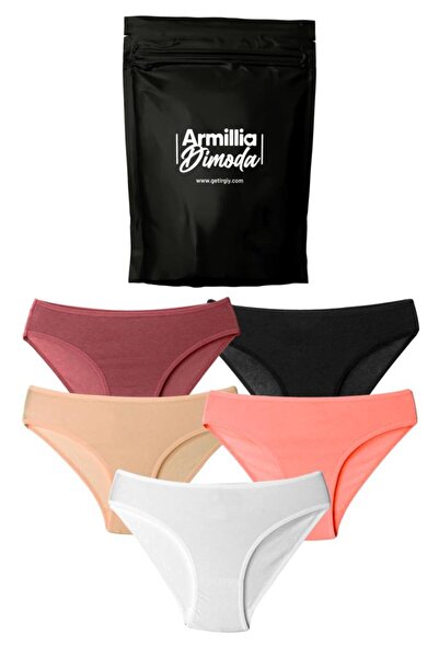 ARMİLLİA DİMODA Χτενισμένο βαμβακερό ελαστικό ύφασμα σε γυναικεία casual εσώρουχα μπικίνι Premium Pack