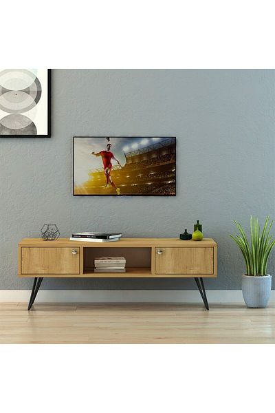 Danube Home Savino TV Unit for TVs upto 55 Inches with Storage - Brown L120xW40xH40cm