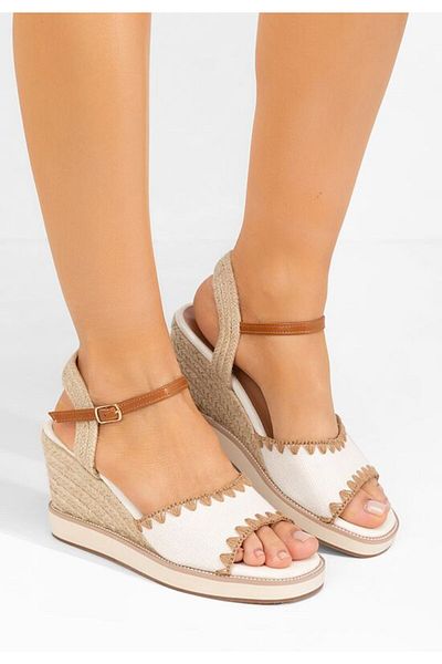 B T Shoes Myrta white platform sandals