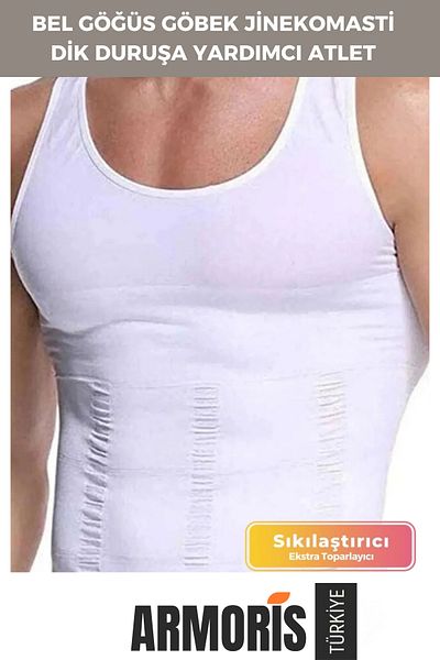 Armoris New Generation Waist Chest Belly Gynecomastia Tightener Men's Extra Belly Firming Black Corset Undershirt