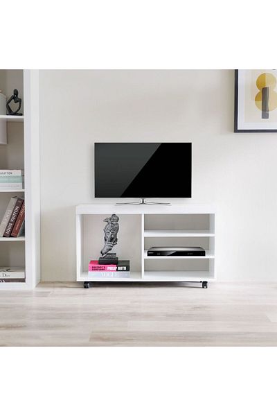 Danube Home Valeria TV Rack Up to 32 Inch - White L90xW30xH54cm