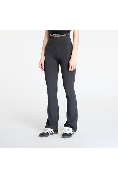 Calvin Klein Women's Molded Elastic Waist Fast Drying Wide Leg Black Leggings