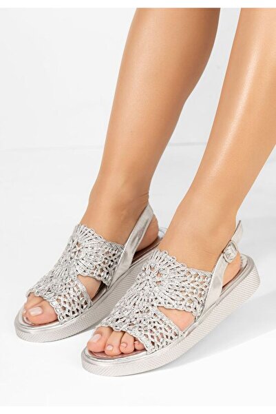 B T Shoes Sandale dama fara toc Nichelle argintii