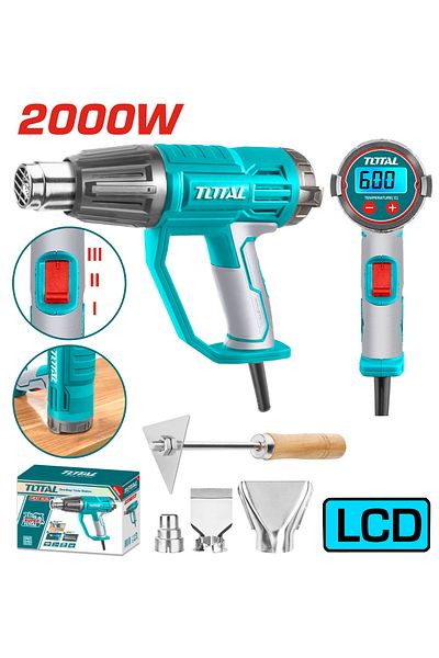 TOTAL 2000W Hair Dryer with 4 Accessories, Digital Screen, Speeds