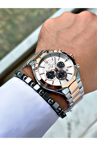 Reward Silver Color Classic Calendar Steel Strap Men's Wristwatch + BRACELET WITH GIFT