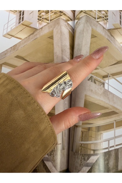 Pinery Jewels سلسلة VIP - خاتم نسائي من الحجر الخشن مع إعداد من الأسفل