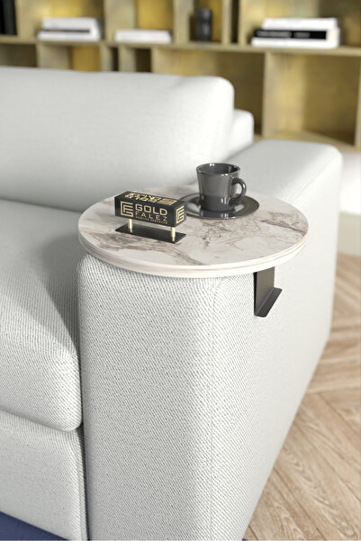 GOLDFALEZ Adjustable Side Table Efes Collection | Modern C-Shaped Sofa Table ...