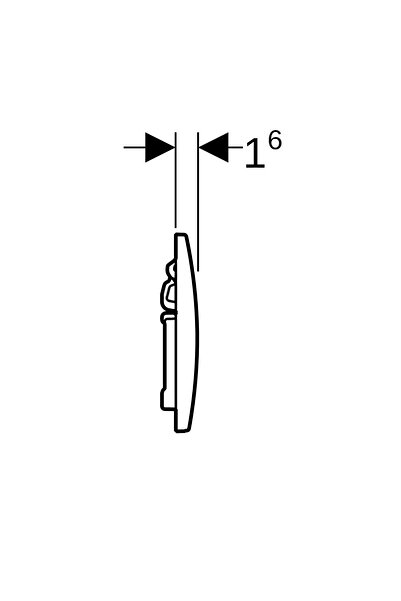 Geberit Kumanda Kapağı, Alpha01, Çift Basmalı, Parlak Krom, 115.035.21.1