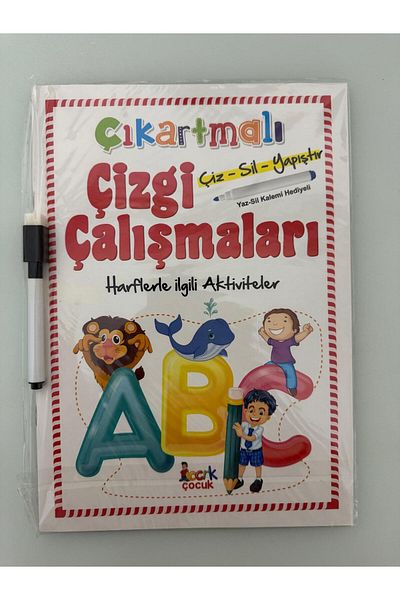 Bıcırık Yayınları Bıcırık Broadcasts Line Study Activity Book Letters (Summer-Erase Pen Gift)