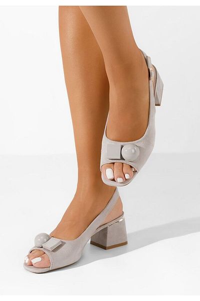B T Shoes Gabriele grey chunky heel sandals