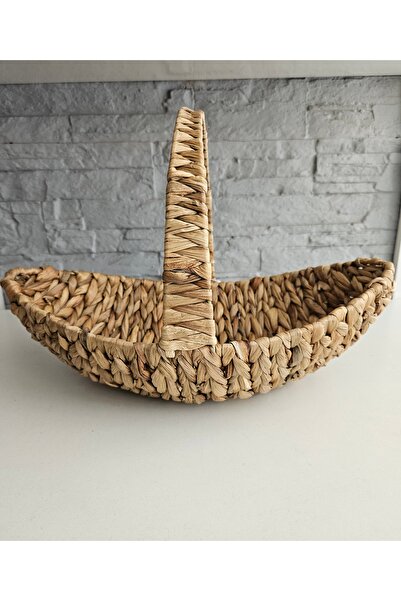 ALANYA HOME DECOR WICKER BRAID HANDLED BASKET KÜÇÜK BOY 34X19X19CM İÇ DERİNLİ...