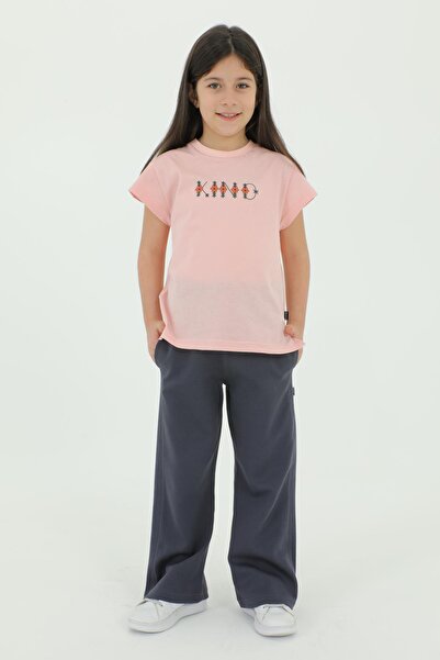 Black One Екіпаж з принтом на шиї з детальним нижнім дитячим костюмом для дів...